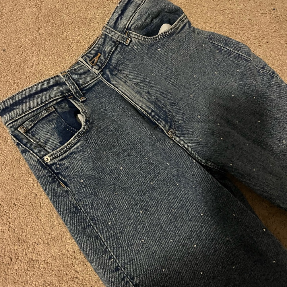 h&m sparkly straight leg jeans